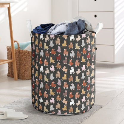 Alpaca Cute Design Themed Print Laundry Basket