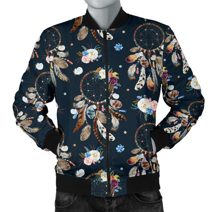 Dream Catcher Boho Floral Style Men Bomber Jacket