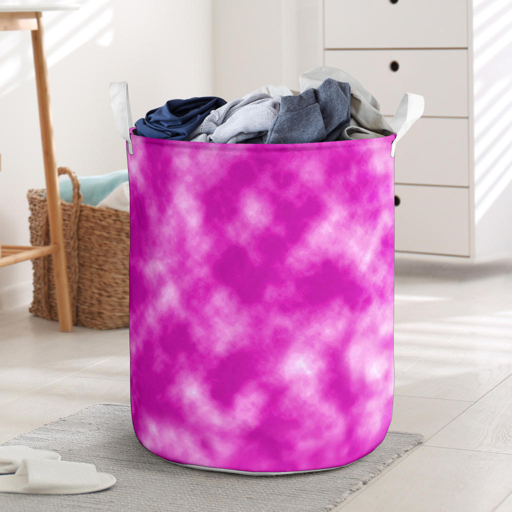 Tie Dye Pink Design Print Laundry Basket
