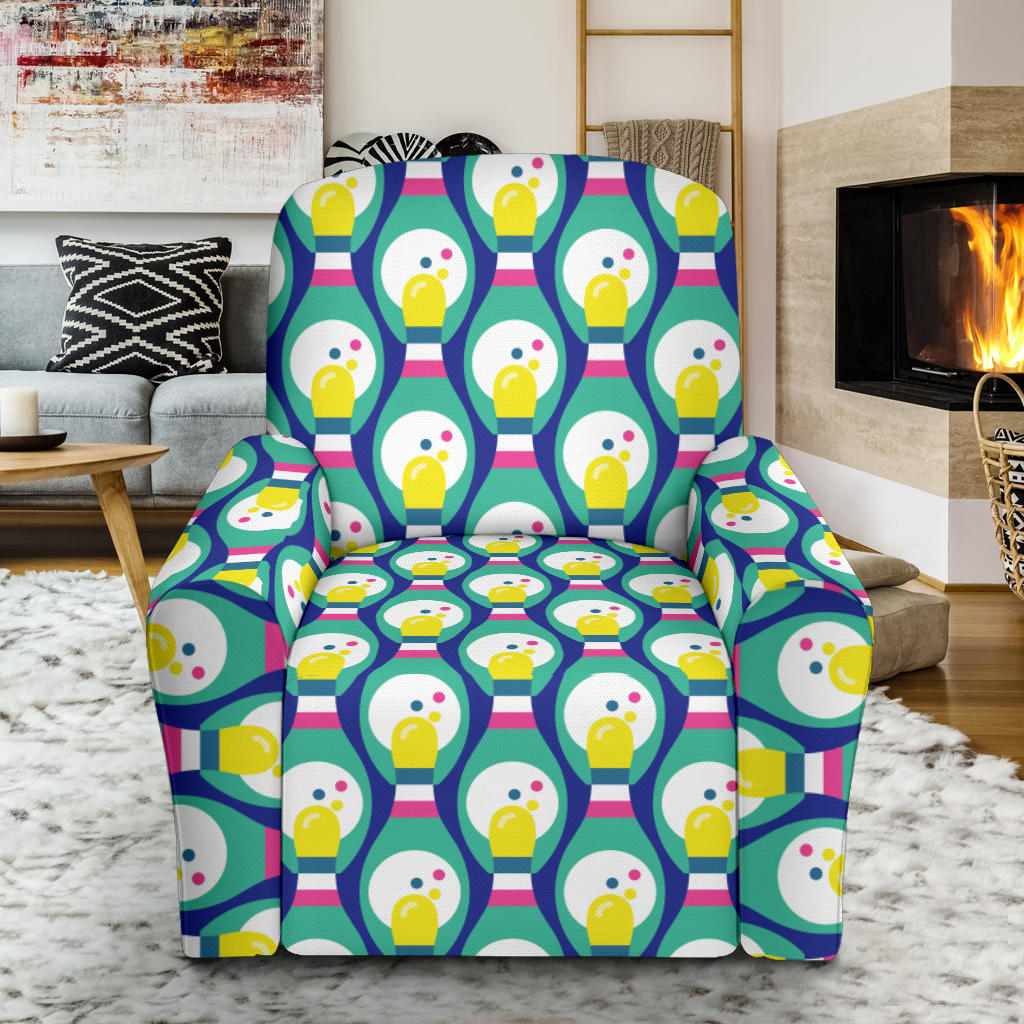Bowling Pattern Print Design 04 Recliner Slipcover with Pocket