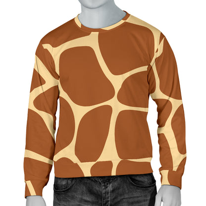 Giraffe Texture Print Men Long Sleeve Sweatshirt