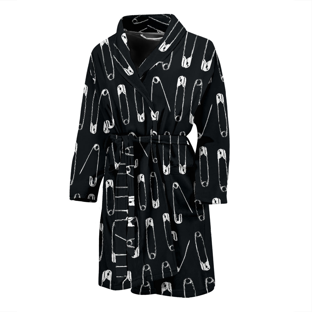 Safety Pin Print Design LKS302 Men Bathrobe