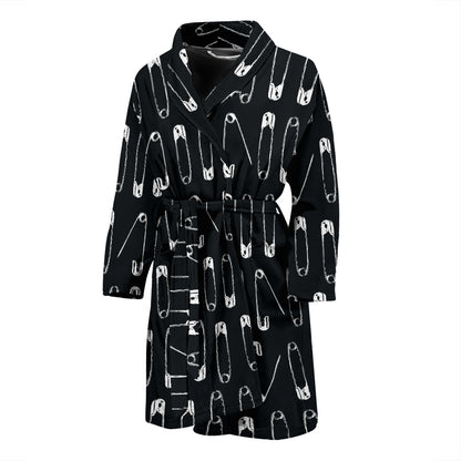Safety Pin Print Design LKS302 Men Bathrobe