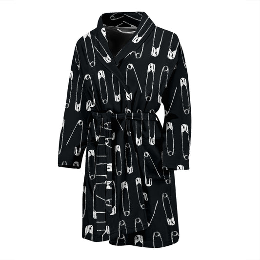 Safety Pin Print Design LKS302 Men Bathrobe