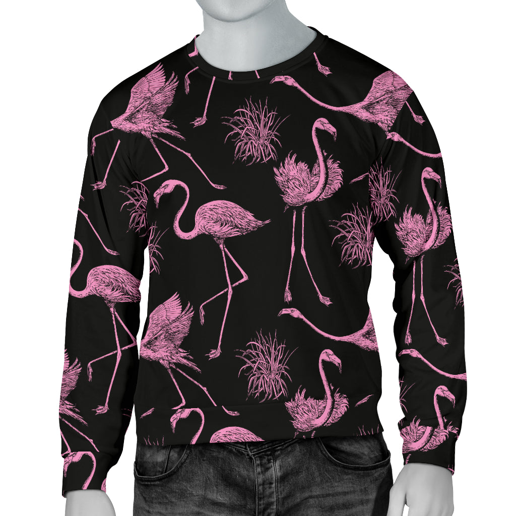 Flamingo Pink Print Pattern Men Long Sleeve Sweatshirt