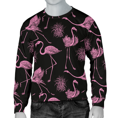 Flamingo Pink Print Pattern Men Long Sleeve Sweatshirt