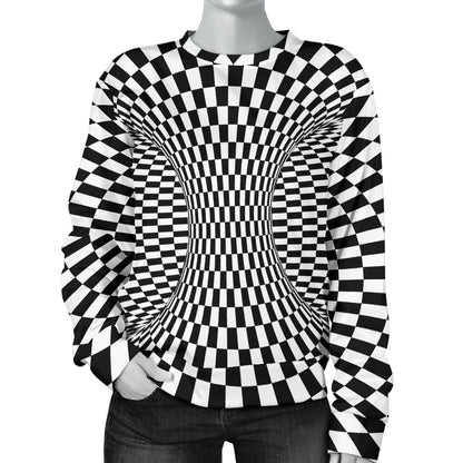 Optical illusion Projection Torus Women Long Sleeve Sweatshirt
