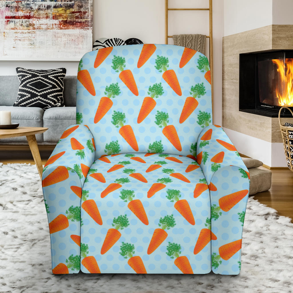 Carrot Pattern Print Design 01 Recliner Slipcover with Pocket