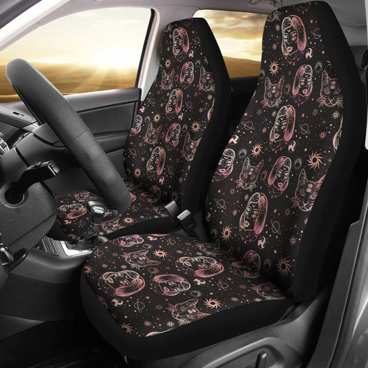 Third Eye Girl Cat Print Design LKS305 Car Seat Covers
