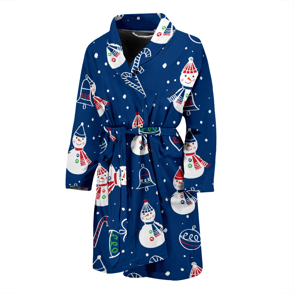 Snowman Print Design LKS306 Men Bathrobe