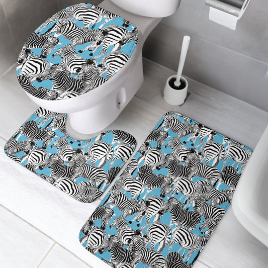 Zebra Print Design LKS305 Bathroom Mat Set