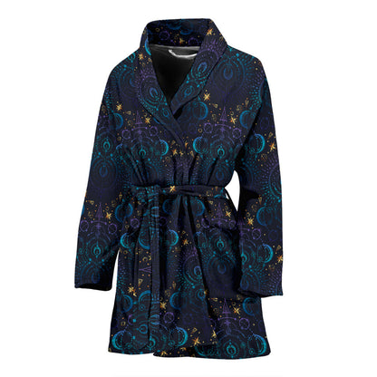 Celestial Pattern Print Design 06 Women Bathrobe