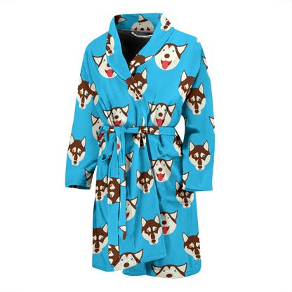 Siberian Huskies Print Design LKS306 Men Bathrobe
