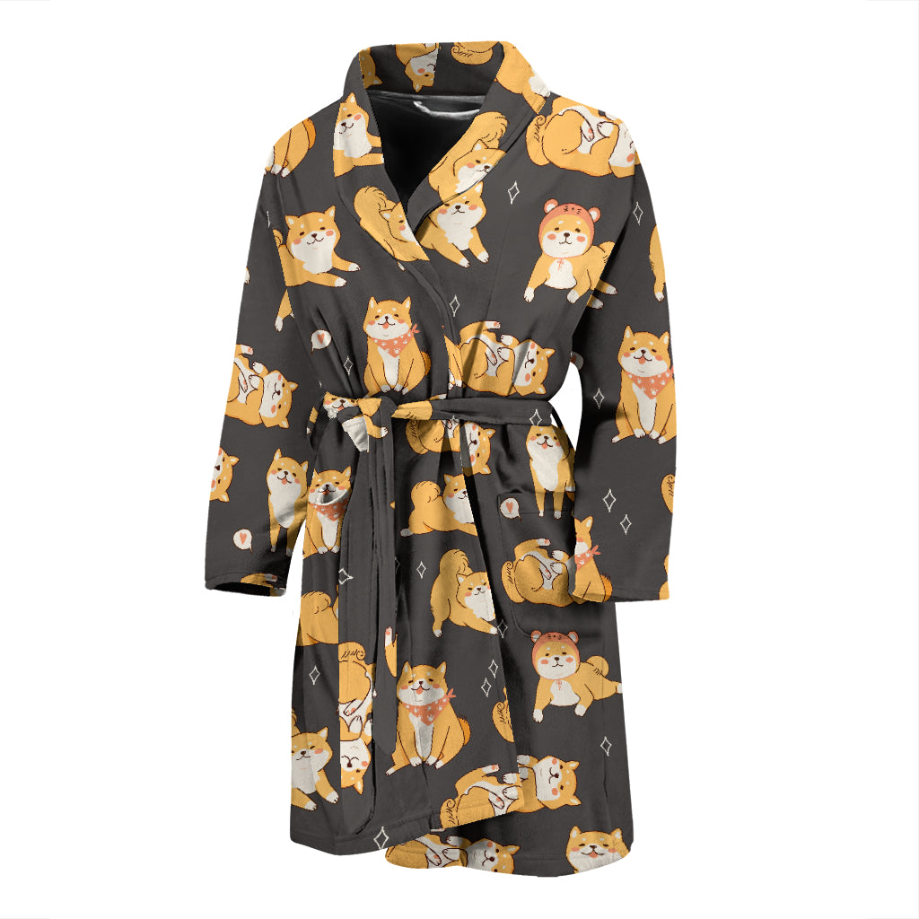 Shiba Inu Print Design LKS309 Men Bathrobe