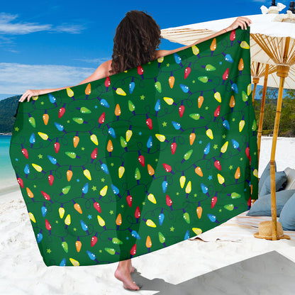 Christmas Light Pattern Print Design 02 Sarong Pareo Wrap