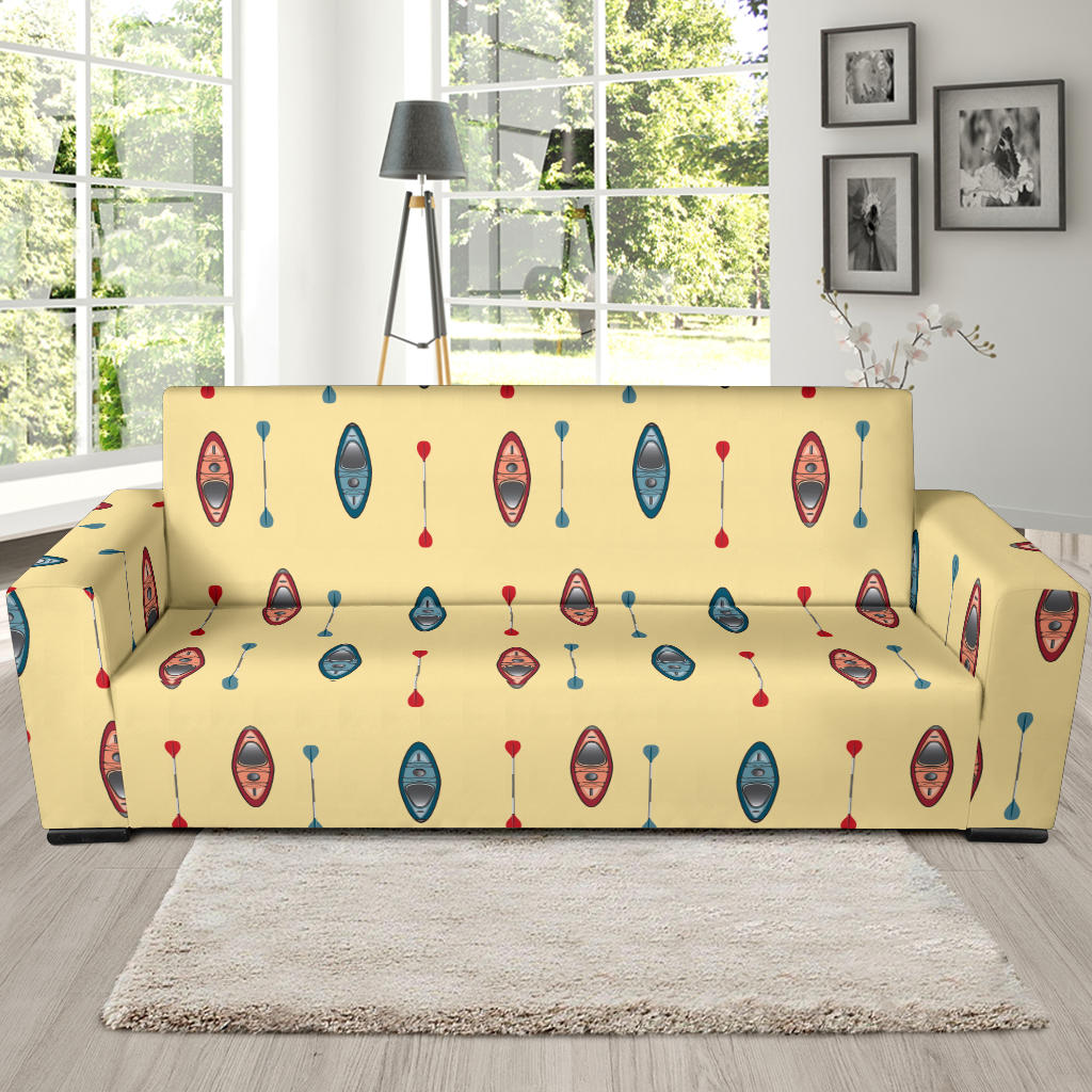 Kayak Pattern Print Design 02 Sofa Slipcover