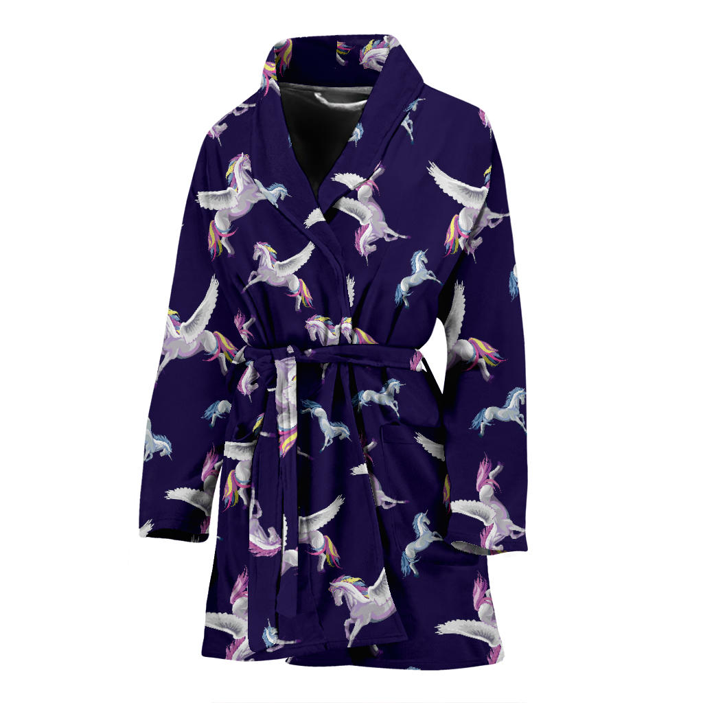 Pegasus Pattern Print Design 02 Women Bathrobe