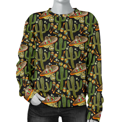 Western Style Print Women Long Sleeve Sweatshirt