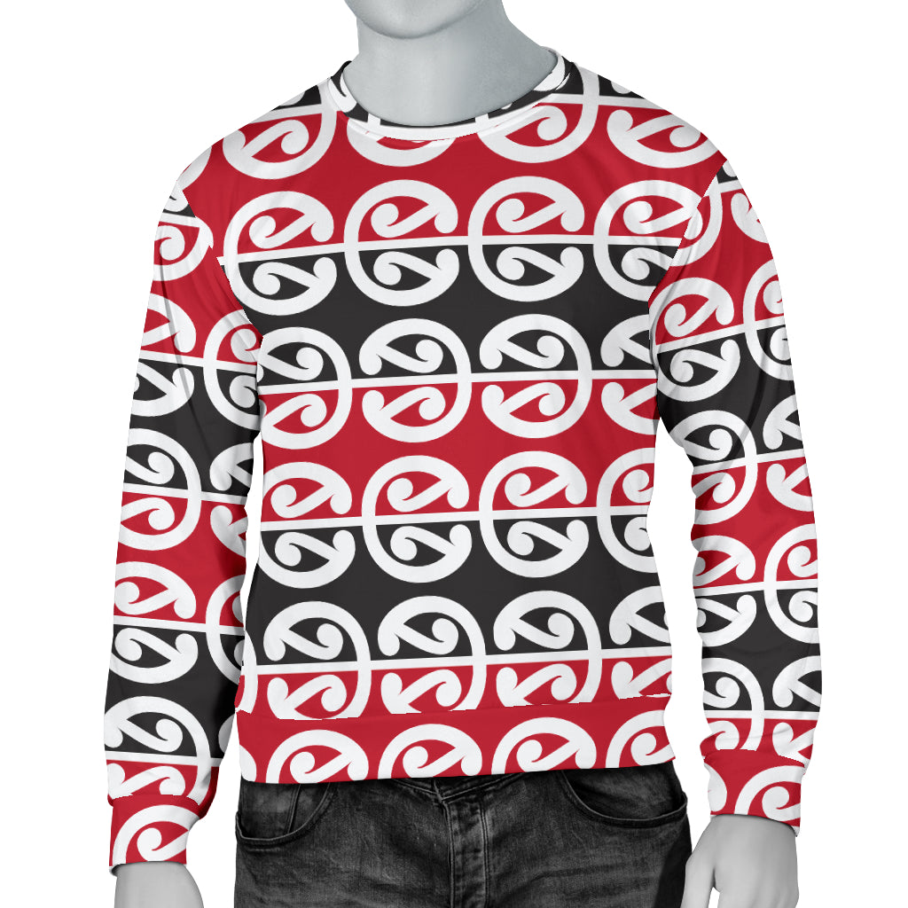 Maori Classic Themed Design Print Men Long Sleeve Sweatshirt
