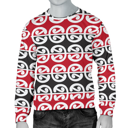 Maori Classic Themed Design Print Men Long Sleeve Sweatshirt