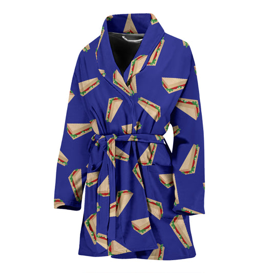 Sandwich Print Design LKS303 Women Bathrobe