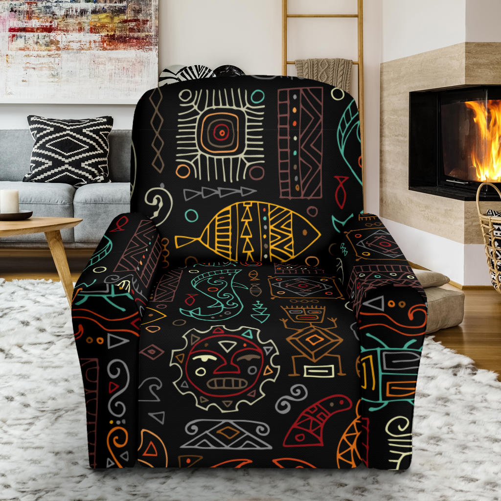 Polynesian Pattern Print Design A04 Recliner Slipcover with Pocket