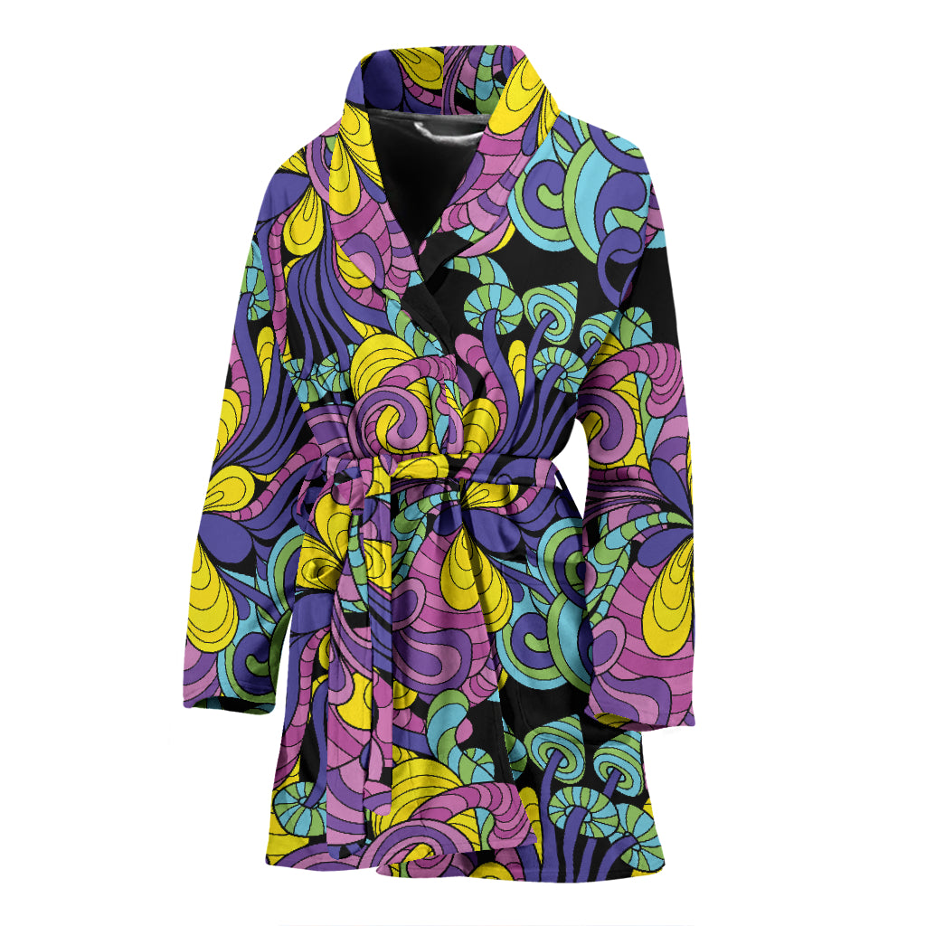 Trippy Print Design LKS305 Women Bathrobe