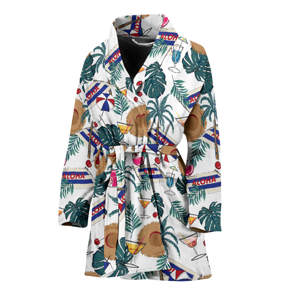 Aloha Hawaii Beach Pattern Print Design 04 Women Bathrobe