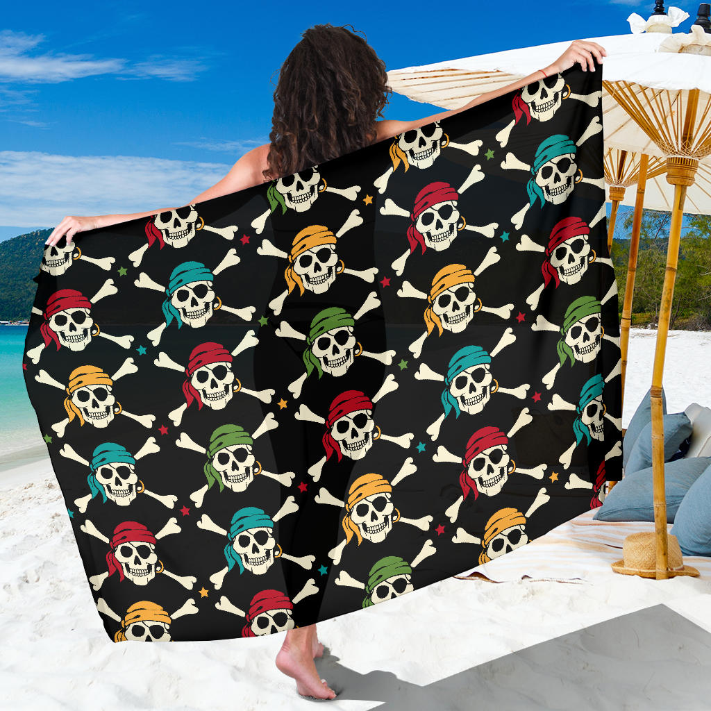 Pirate Pattern Print Design A01 Sarong Pareo Wrap