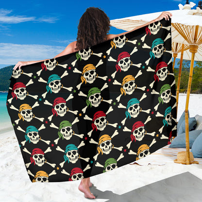 Pirate Pattern Print Design A01 Sarong Pareo Wrap