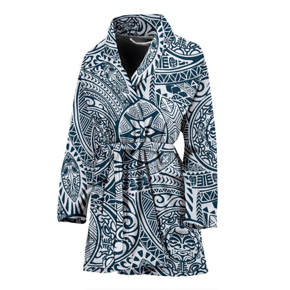 Polynesian Pattern Print Design A03 Women Bathrobe