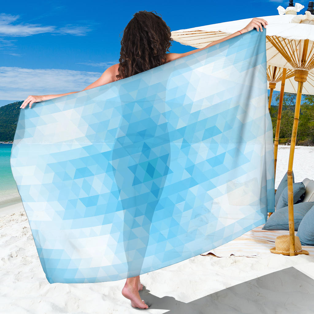 Geometric Blue Pattern Print Design 01 Sarong Pareo Wrap
