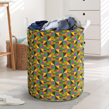 Kente Triangle Design African Print Laundry Basket