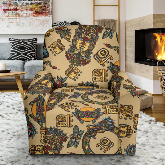 Totem Print Design LKS305 Recliner Slipcover with Pocket