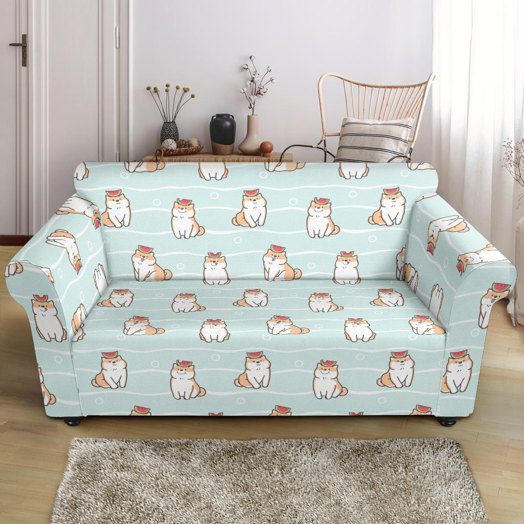 Shiba Inu Print Design LKS3011 Loveseat Couch Slipcover