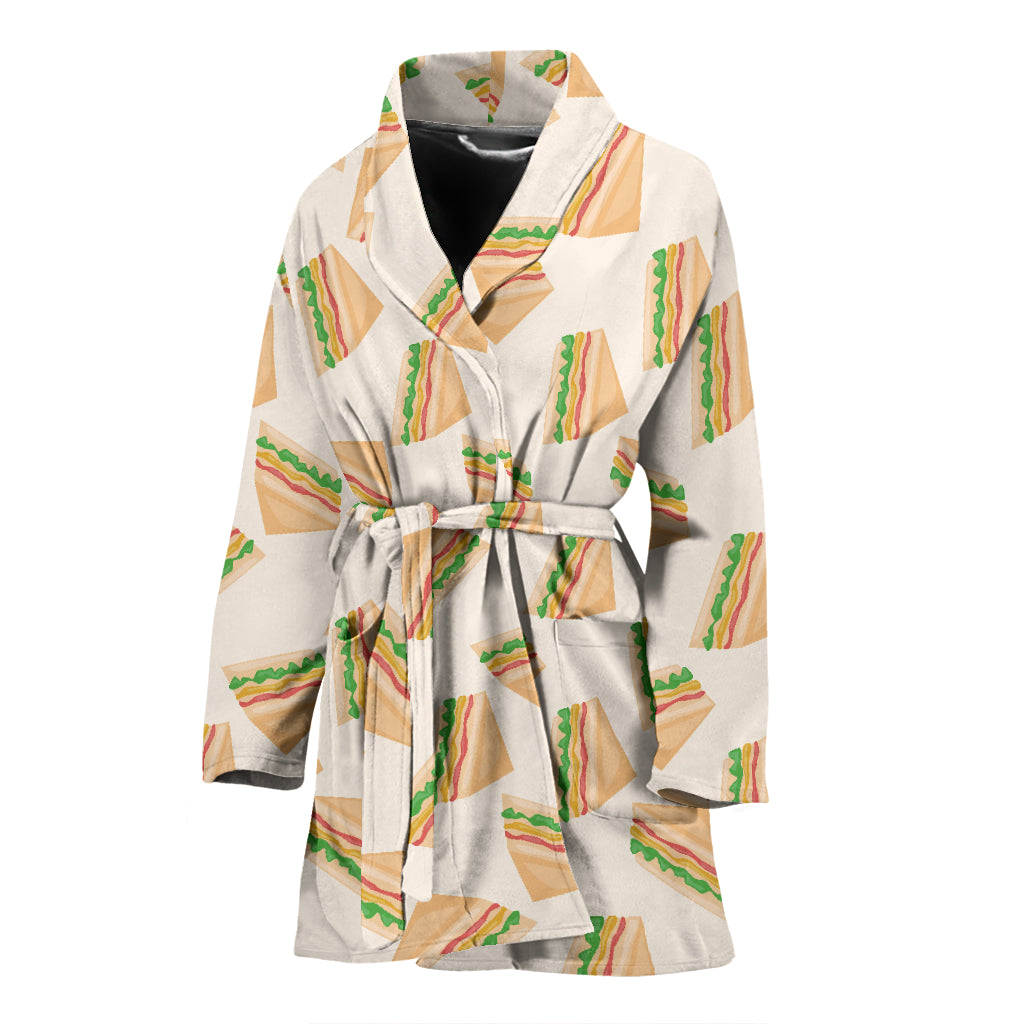 Sandwich Print Design LKS301 Women Bathrobe