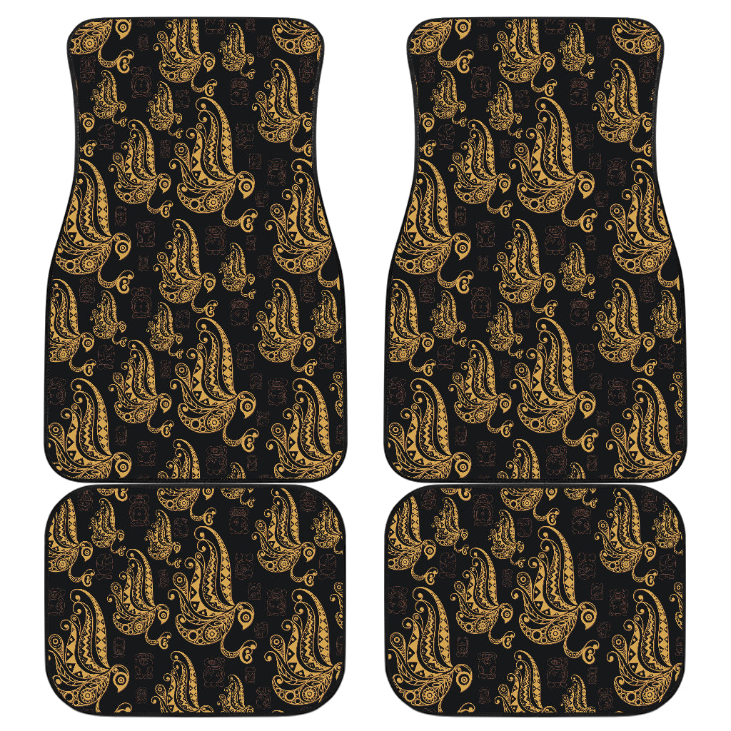 Owl Tribal Polynesian Design Print Car Floor Mats Front Back