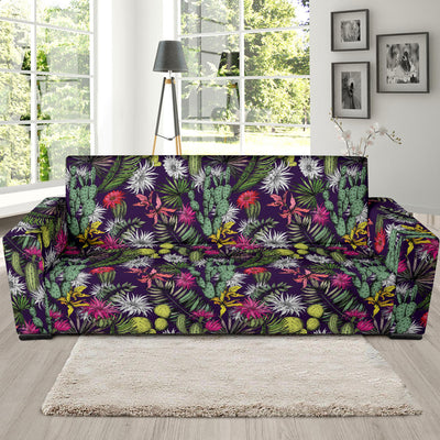 Cactus Pattern Print Design 08 Sofa Slipcover