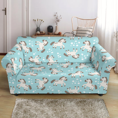 Horse Cute Print Design LKS306 Loveseat Couch Slipcover