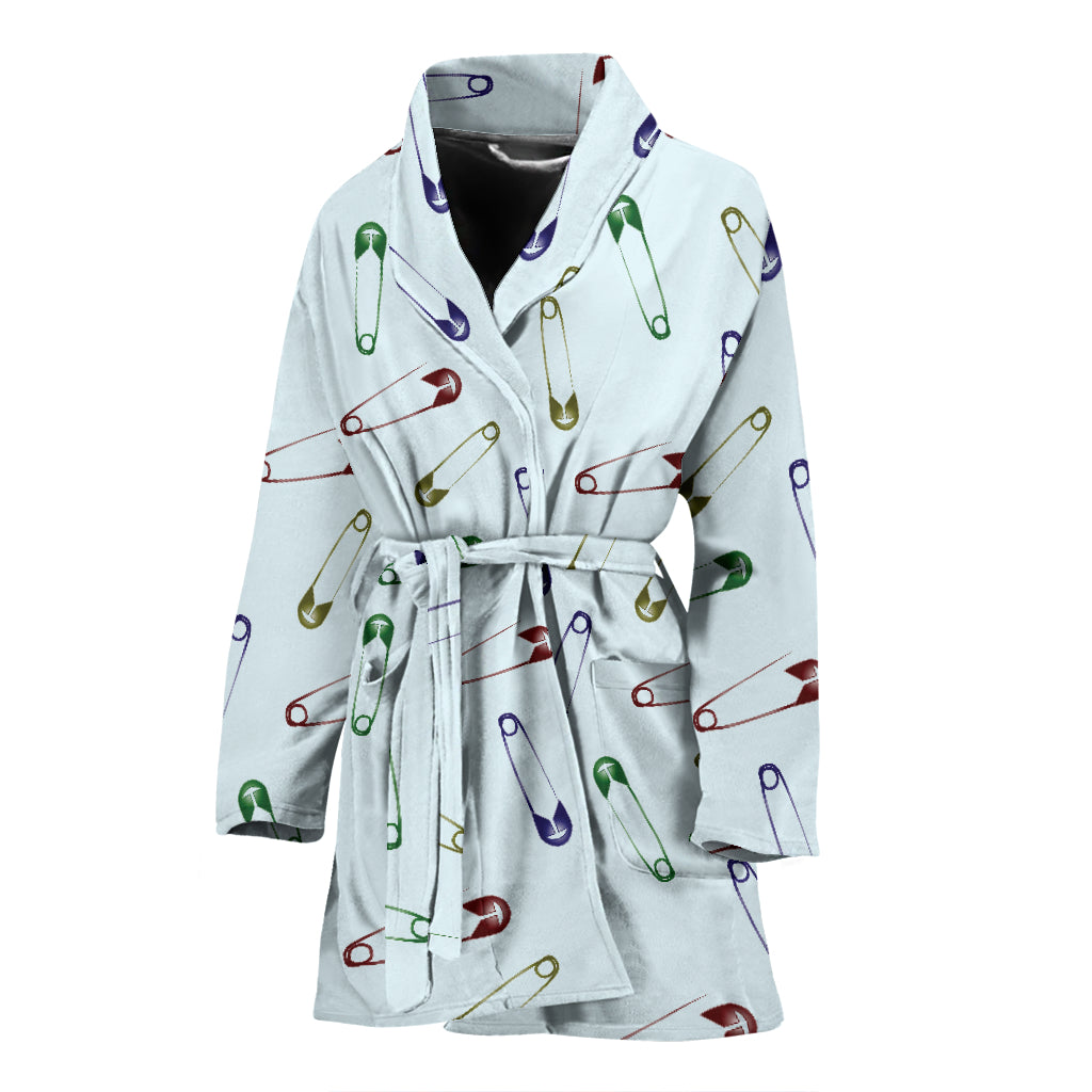 Safety Pin Print Design LKS303 Women Bathrobe