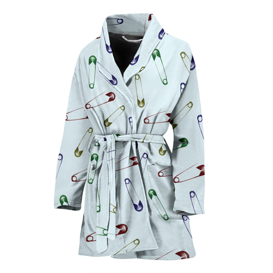 Safety Pin Print Design LKS303 Women Bathrobe
