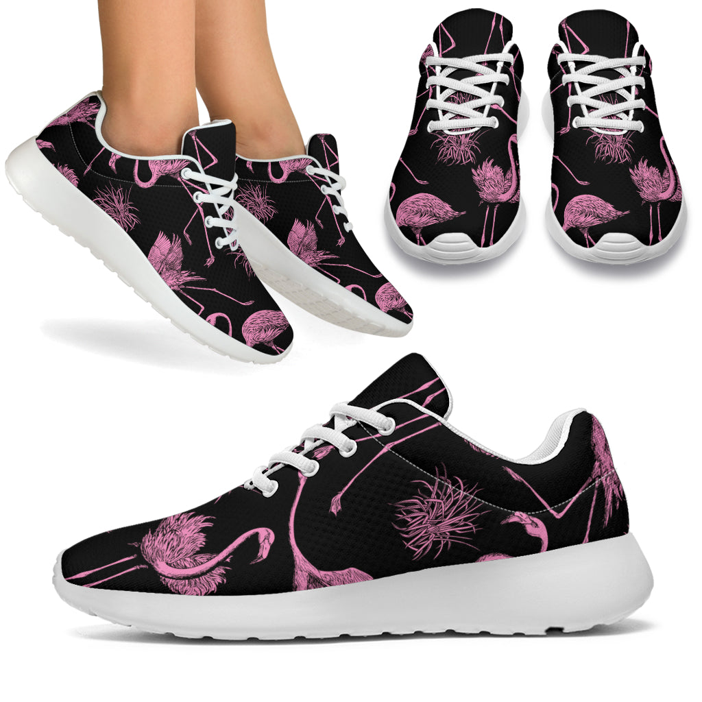 Flamingo Pink Print Pattern Athletic Shoes