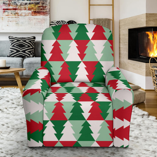 Christmas Tree Pattern Print Design 01 Recliner Slipcover with Pocket