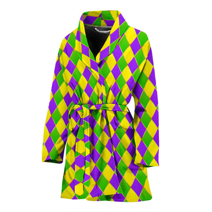 Mardi Gras Pattern Print Design 01 Women Bathrobe