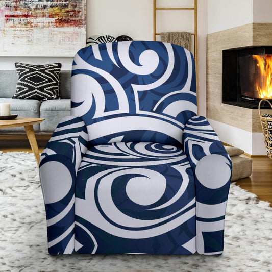 Maori Pattern Print Design 01 Recliner Slipcover with Pocket