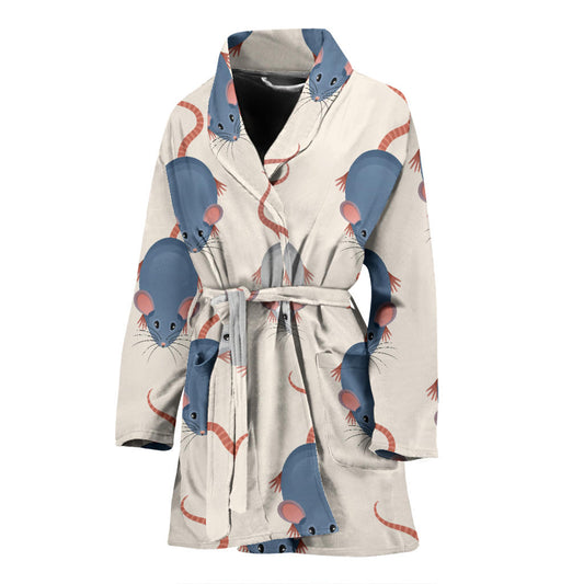 Rat Pattern Print Design 03 Women Bathrobe