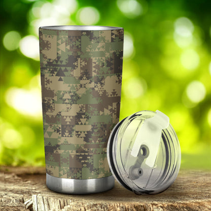 Camouflage Aztec Green Army Print Tumbler