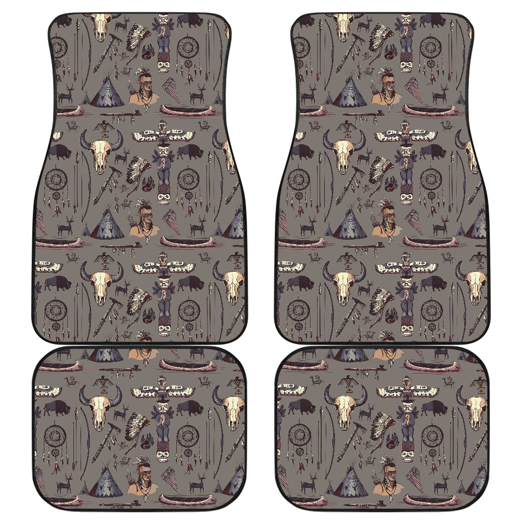Native Indian life Design Print Car Floor Mats Front Back