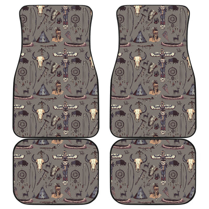Native Indian life Design Print Car Floor Mats Front Back