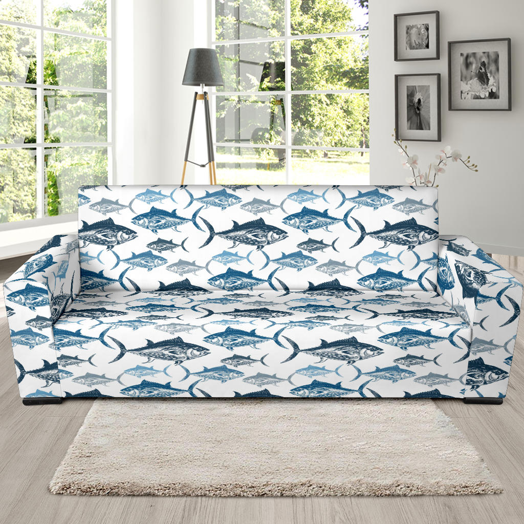 Tuna Fish Print Design LKS303 Sofa Slipcover